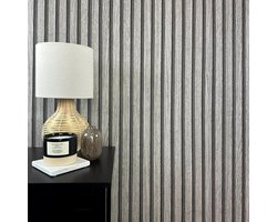 Houten behang met grijze houtlook - Akoestisch - 10,05 m