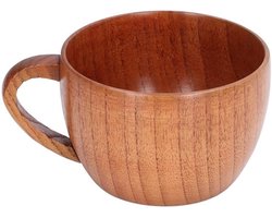 Houten beker, 200 ml houten theekopje, wijnmok, koffiemok, klassieke houten beker met handvat