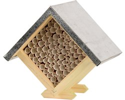 Houten bijenhuis/bijenhotel 18 cm - Hotel/huisje voor insecten - Wespenhuis/wespenhotel