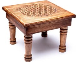 Houten Bijzettafel Bloem des Levens (30 x 30 x 23 cm)