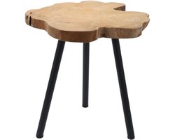 Houten bijzettafel - Boomstamtafel bijzettafel - Woonkamer decoratie - Uniek wortelhout ontwerp - 41 cm pootlengte - Bruin zwart
