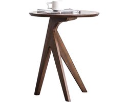 Houten bijzettafel - Sfeertafel boomstam - Woonkamer inrichten - Massief hout design - 50x60 cm - Walnoot