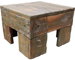 Houten bijzettafel vierkant – bijzettafeltje van hout 23 cm hoogte