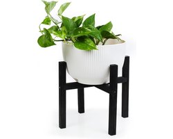 Houten bloemenstandaard, robuuste plantenstandaard, 36 x 36 x 29 cm, moderne plantenstandaard voor binnen