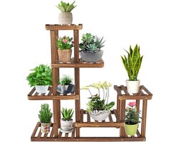 Houten bloementrap met 5 lagen - Bloemenrek voor binnen en buiten