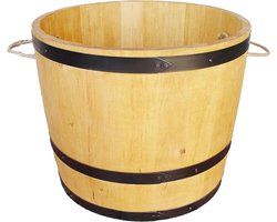 Houten Bloempot - Plantenbak Vat - Planten Verfraaien - Handgemaakt Elzenhout - 50x40 cm - Licht Eiken