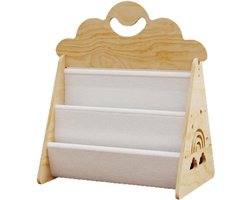 Houten Boekenkast voor Kinderen - Opbergkast voor Kinderkamer - Montessori Stijl - Boekenorganizer - Leeshoek Organisator - Babyboeken Opslag - Woonkamer Meubel