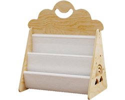 Houten Boekenkast voor Kinderen - Opbergkast voor Kinderkamer - Montessori Stijl - Boekenorganizer - Leeshoek Organisator - Babyboeken Opslag - Woonkamer Meubel