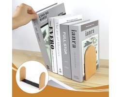 Houten boekensteunen - Boekenstandaard van hout met metalen basis voor thuis en kantoor boeksteun