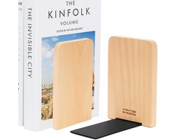 Houten Boekensteunen Set van 2 voor Zware Boeken en Platen - Minimalistisch Ontwerp
