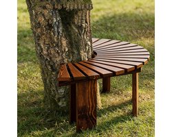 Houten Boombank - Buitenbank - Ontspannen in tuin - Half-ronde vorm - 2.5 cm dik - Bruin