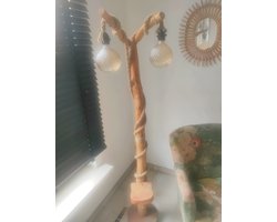 Houten boomstamlamp vloerlamp Scandinavisch industrieel landelijk MODEL TWİN. Kerstboom kerst tip