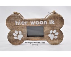 Houten - Bot - Hier woon ik - Hangend - Fotolijst