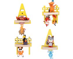 Houten bouwplaats set kinderplankje Toniebox figuren wandplank Tonies muziekdoosje