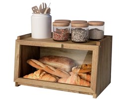 Houten Brooddoos met Venster en Ventilatie voor Vers Brood en Voedselopslag