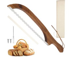 Houten Broodmes - Ideaal voor Zuurdesem - Geel - Roestvrij Staal