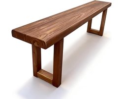 Houten Buitenbank - Landelijk Bankje - Hal Entree - Massief Iepenhout - 100cm Lengte