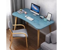 Houten bureau - Computertafel - Thuiswerken en kantoor - Stabiele constructie - L31 x B16 x H29 inch - Naturel