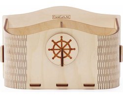 Houten bureau organizer met meerdere vakken – pennenhouder voor kantoor en thuis – Naturel | CoolCuts