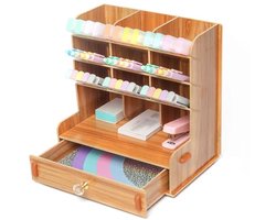 Houten Bureau-organizer - Multifunctioneel Opbergsysteem met Lades voor Kantoor en Thuis
