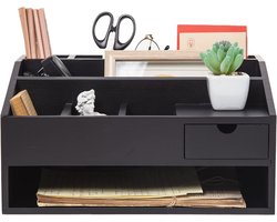 Houten bureaulade-organizer met multifunctionele opslag voor kantoor en thuis
