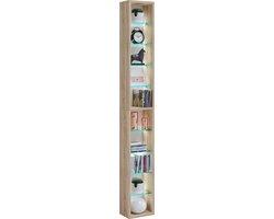 Houten CD DVD plank Boekenkast Opbergmeubel Decoratieve plank Glas Rasato XL