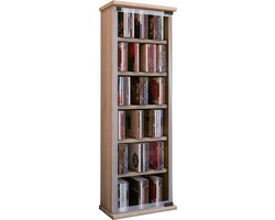 Houten CD DVD-standaard Plankkast Opbergstandaard Klassiek Glazen deur