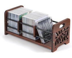 Houten CD Opberger - Muziek Opslag - Collectie Organiseren - Handgemaakt Massief Hout - 38 x 17.8 x 16 cm