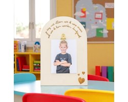 Houten Clipboard - Juf - Meester - Je zag niet alleen wie ik was maar ook wie ik kon worden. Dankjewel - Juf - Meester - Leerkracht - Cadeau - Origineel - Einde schooljaar - Geschenkbox - Geschenkset - Duurzaam - Afscheidscadeau - Bedanking