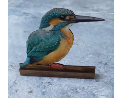 Houten Decoratie Vogel – IJsvogel – Staand – 10 cm – Handzaam Ornament