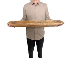 Houten Decoratieschaal - Handgesneden Kom - Woonkamer Decoratie - Natuurlijk Paulownia Hout - 30 Inch - Bruin