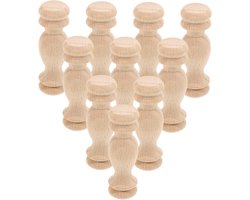 Houten Decoratieve Spindels - Trap Balusters - Meubel Decoratie - Fijn Gesneden Stijl - 10 Stuks - Khaki