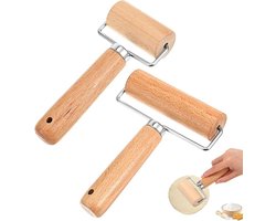 Houten Deegrollers - 2 stuks - Deegrollers - Rolstok - Deegroller Klein - Deegroller met handvat - T-vormige deegrollers voor pizza- tortilla- koekjes en dumplings – voor bakken en koken in de thuiskeuken