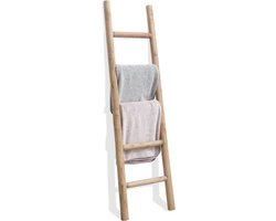 Houten Deken Ladder 57 Inch - Decoratieve Muur Leunende Ladder voor Woonkamer en Badkamer