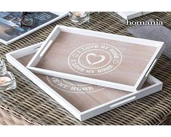 Houten dienblad, blauw = Wooden tray, blauw