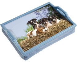 Houten Dienblad op Schoot met Kussen en Handvatten - Puppy Design