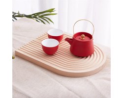 Houten Dienblad Ovale Vorm - Decoratief - Voor Ontbijt en Keuken - Groot formaat - Ideaal voor Fruit, Groenten en Charcuterie - Serveer Schotel - Broodplaten
