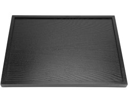 Houten dienblad rechthoekig zwart - multifunctioneel - salontafel decoratie - serveerblad voor restaurant - 50x30 cm.