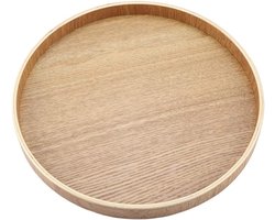 Houten Dienblad Ronde Koffie Snack Voedsel Maaltijd Transfer Dienblad Veelzijdig Serveerdienblad voor Cafe Restaurant Hotel Home Shop 4 Maten Beschikbaar (24 cm)