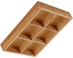 Houten Dienblad - Serveerschaal Vakken - Eten Sorteren - Milieuvriendelijk Materiaal - 6 Vakken - Natuurlijk Hout