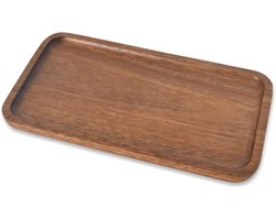 Houten Dienblad van Acaciahout - Rechthoekig Decoratief Dienblad voor Koffie, Desserts en Snacks