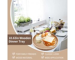 Houten dienblad voor woondecoratie - ronde accessoires voor salontafel en eettafel - 27cm - stijlvol en praktisch