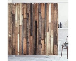 Houten Douchegordijn met Rustieke Stijl - 175 x 200 cm - Bruin voor Badkamerdecoratie
