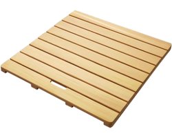 Houten Douchemat - Badkamer vloer - Veilig Douchen - Antislip en Sneldrogend - Aanpasbaar Formaat - Licht Hout