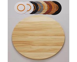Houten Draaitafel - Ronde Serveerschaal - Gezellig Tafelen - Stil Roterend Mechanisme - Tot 100cm Diameter - Licht Walnoot