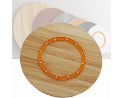 Houten Draaitafel - Serveerschaal Roterend - Eten Delen - Gladde Houtnerf - 60 cm - Licht Walnoot