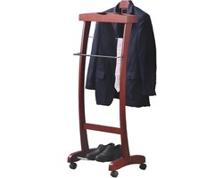 Houten Dressboy - Kledingrek Staand - Kleding Organiseren - Met Schoenenrek - 40x40x129 cm - Naturel