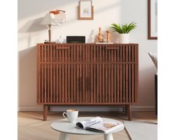 Houten Dressoir - Opbergkast Lades - Woonkamer Slaapkamer - 2 Laden 2 Deuren - 100 x 35 x 80