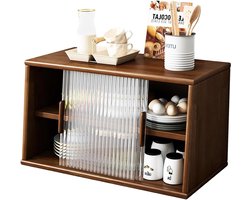 Houten Dressoir - Opbergkast Tafel - Keuken Organiseren - Verstelbaar Interieur - 50cm Breed - Naturel
