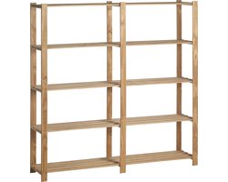 Houten dubbel opbergrek